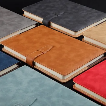 

Simple business notebook paperback buckle a5 Notepad PU leather meeting notebook custom logo