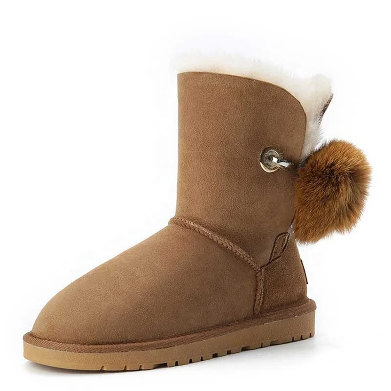 

women boots Selected Australian Lambskin Leather Reinforced Warm and Non-slip Snow Boots women winter boots furry boots