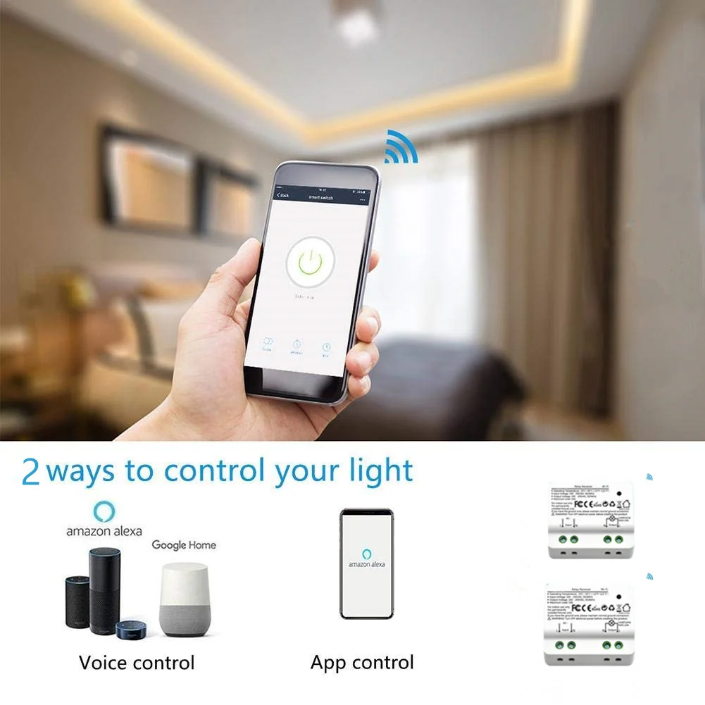RR300W WiFi switch модуль 15A Alexa Echo Google Home Голосовое управление приложение дистанционное управление огни умная розетка