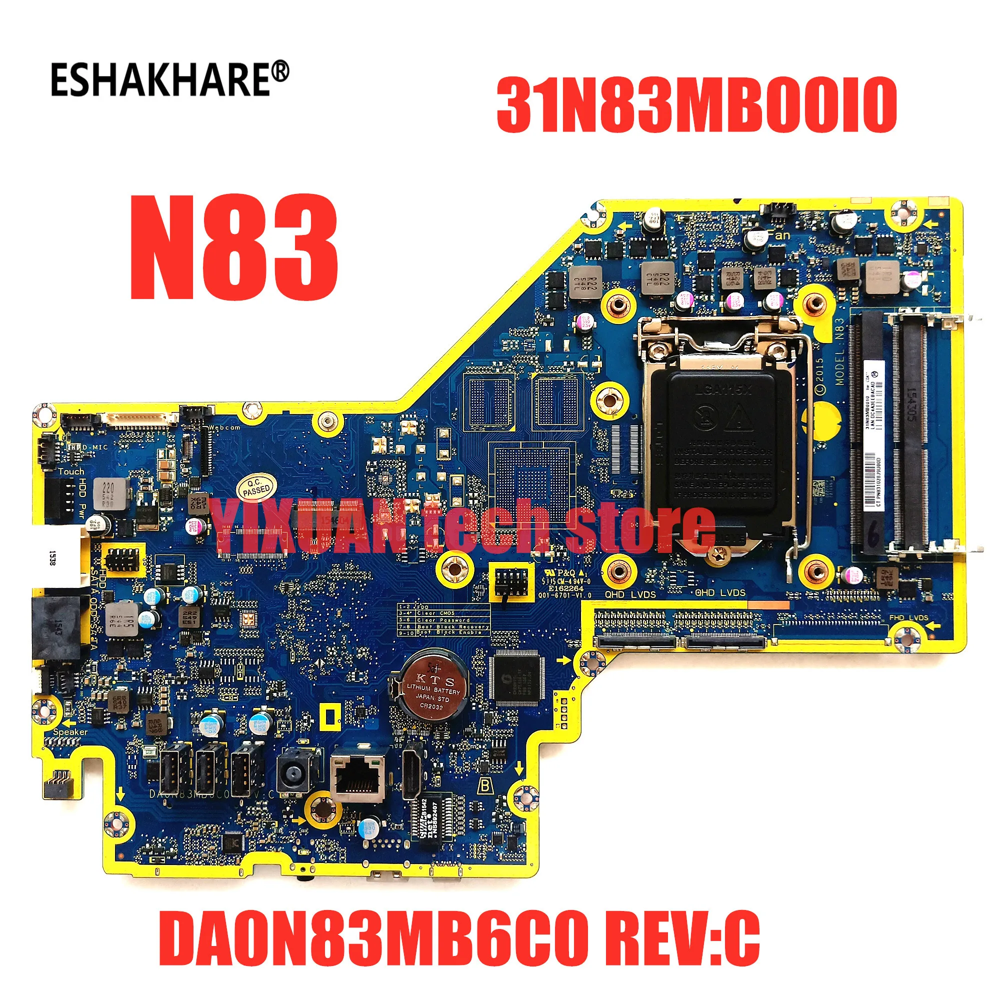 Eshakhare 844811-001 для hp павильон 27-A010 все-в-одном N83 материнская плата 31N83MB0010 DA0N83MB6C0 REV: C LG1151 DDR4 протестирована