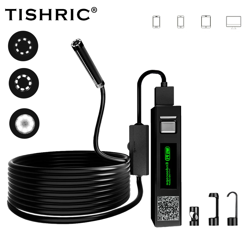 TISHRIC-cámara endoscópica para coches, endoscopio con Wifi, Smartphone1200P, para alcantarillado/tubería/cámara de inspección, Monitor Industrial