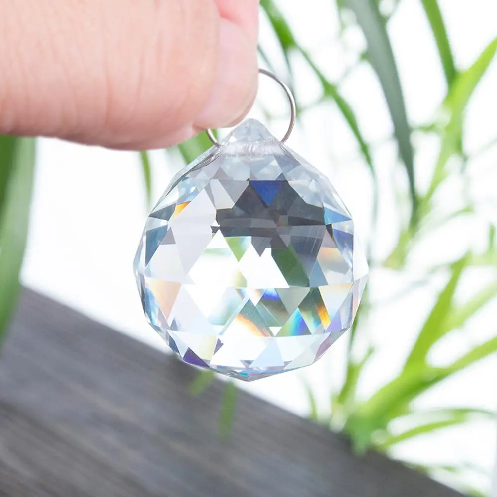 H&D 5pcs/lot 20mm Clear Faceted Crystal Chandelier Parts Pendant Prisms Lighting Ball feng shui Suncatcher Wedding Home Decor sun catcher sun catchers crystal pendant