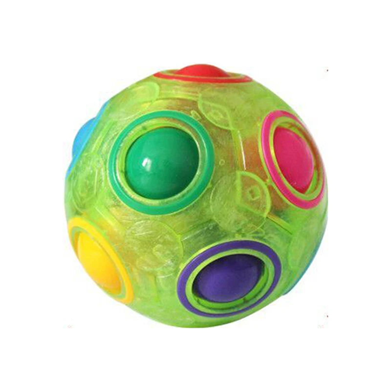 Rainbow Ball Puzzles Spheric Magic Cube Toy Adult Kids Plastic Creative Football Learning Educational Toys Gifts For Children 7