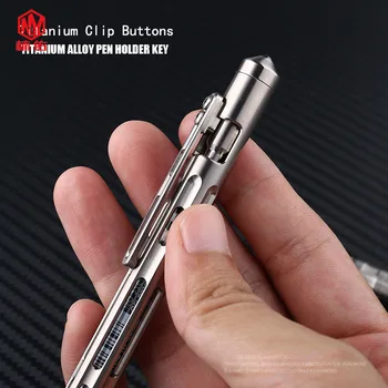 

1PC EDC Tactical Titanium Gun Bolt Spring Press Signature Writing Pen Push-on Outdoor Self-defense Broken Window Multi-tool