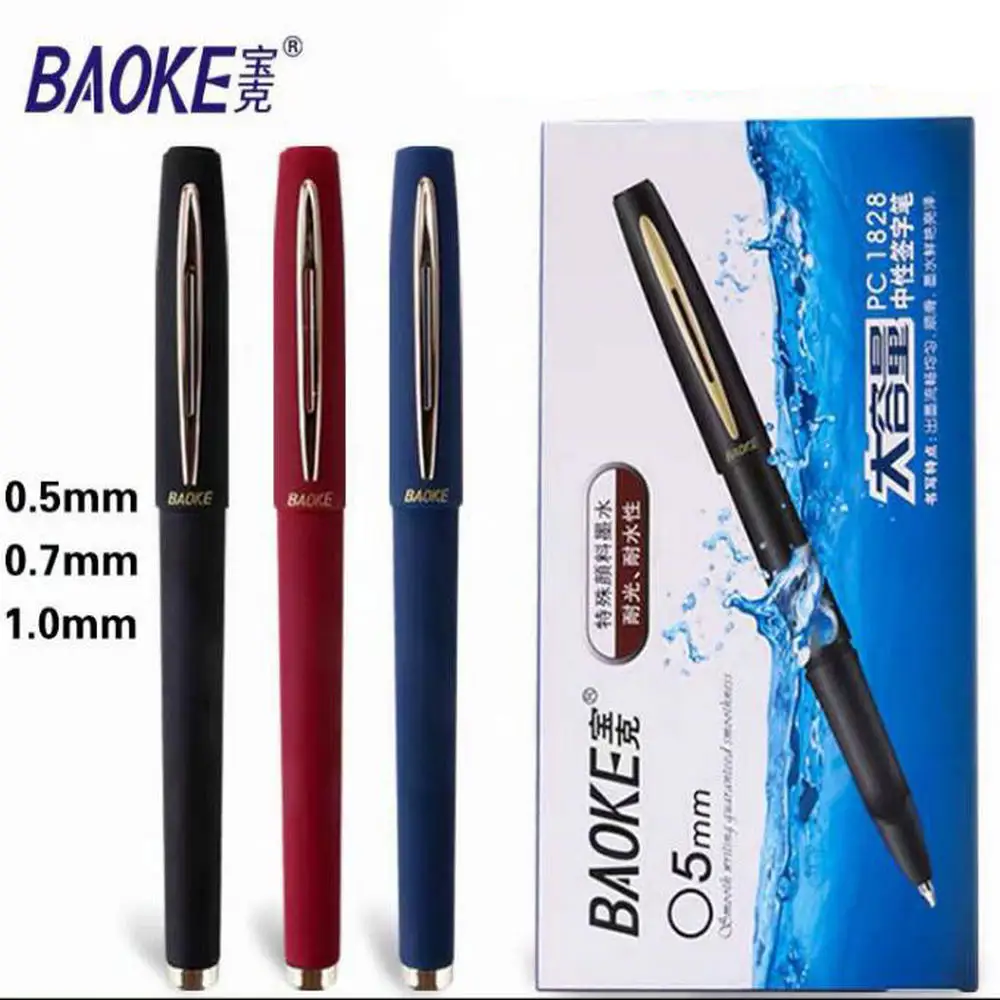 2 шт. BAOKE PC1828 1838 гелевая ручка 0 5/0 7/1 мм красный/черный/синий Подпись большой