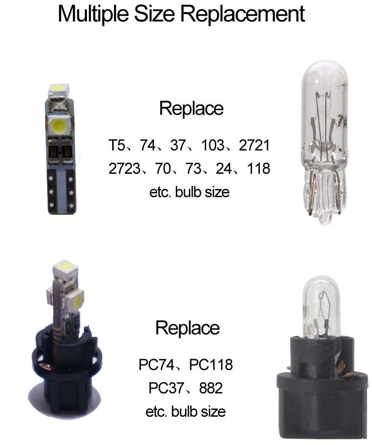 T5 37 74 LED Bulb with Twist Socket Wedge Base 3/8