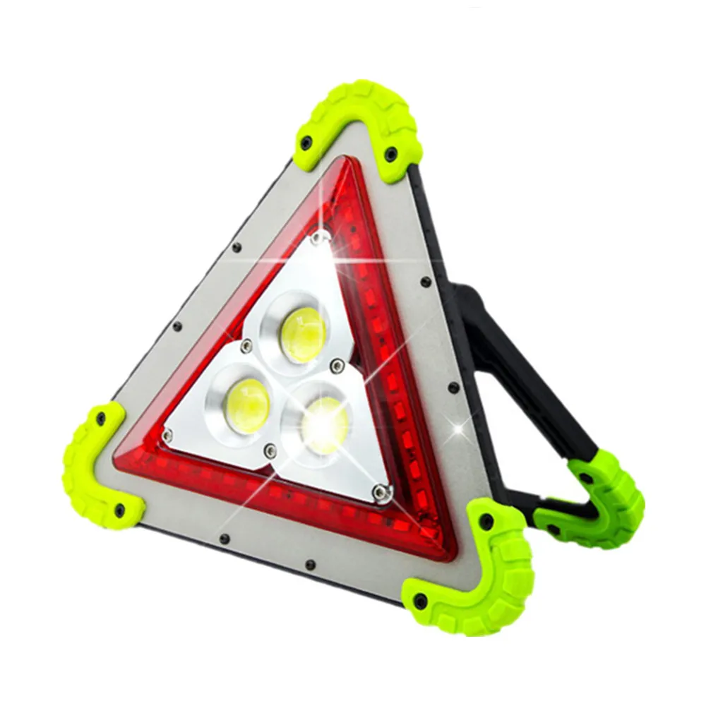 Super Bright 50W LED Emergency Light With Stand COB LED Triangle Light Handheld Searching Light