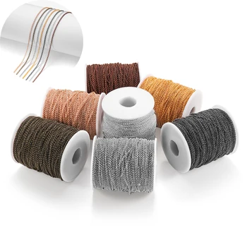 

2-5M/lot 2.0 2.5 3.2 4.8 5.8mm Gold Bronze Round Link Necklace Chain Bulk Brass For Jewelry Making DIY Material Finding Supplies