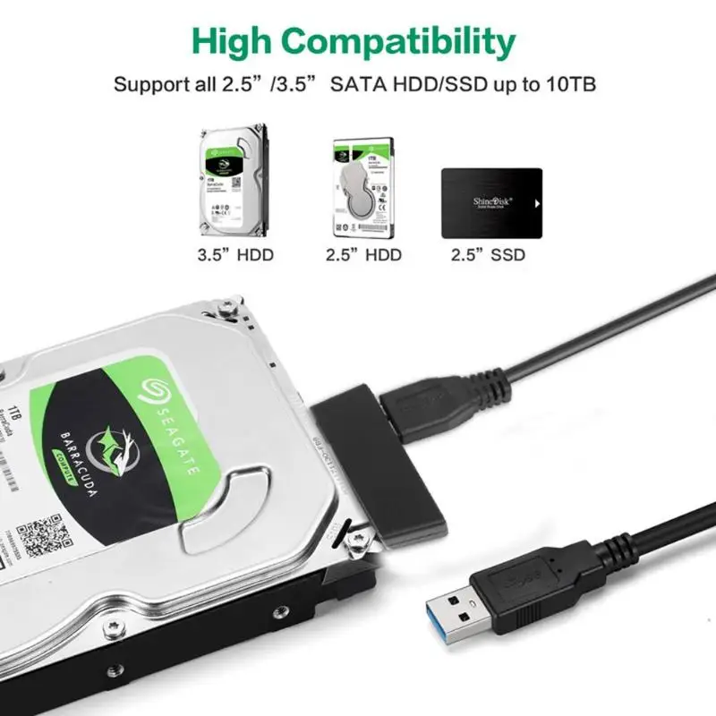 USB 3,0 для SATA Кабель-адаптер внешний жесткий диск 5 Гбит/с провод для 2,5/3,5 дюймов HDD для Win 108,1/ME/2000/XP/VISTA/win7