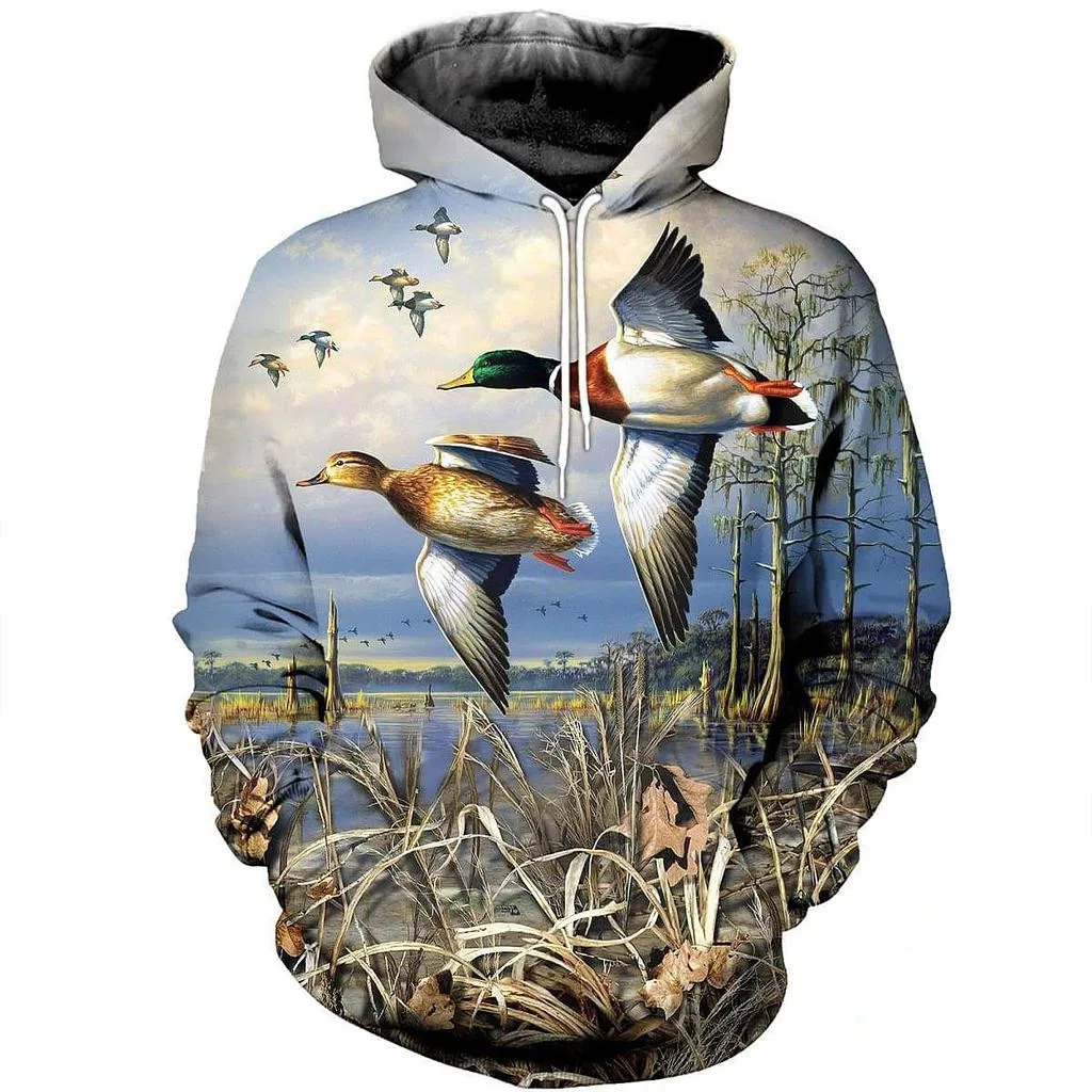

3D All Over Printed Duck Art Hoodies Unisex Hip Hop Sweatshirt Casual Harajuku Jackets L321