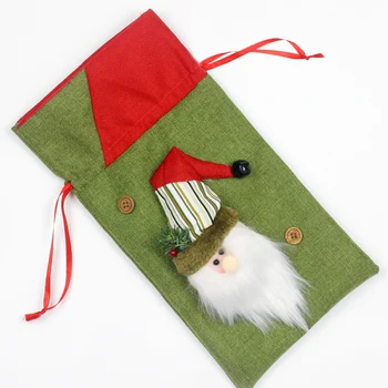 

Christmas Large Gift Bag Snowman Elk Linen Drawstring Bags Candy Pouch