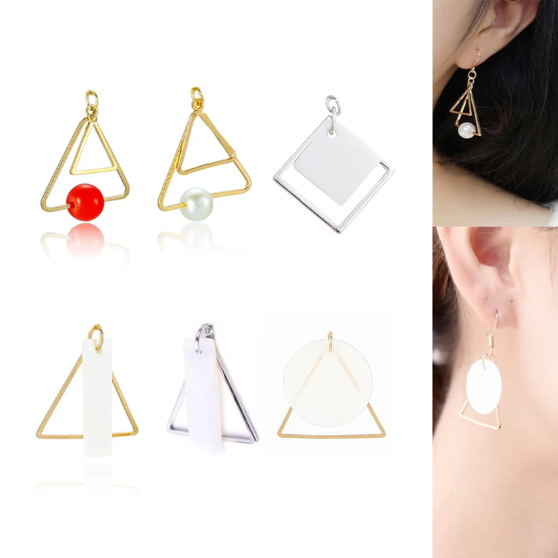 

2020New 60Pcs Alloy Geometric shape Shell button for DIY Jewelry earring or necklace Pendants and hair accessories BY63-BY66