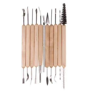 

22pc Stainless Steel and Wooden Handle Mini Pottery Ceramic Tools Set for Paint Sculpture