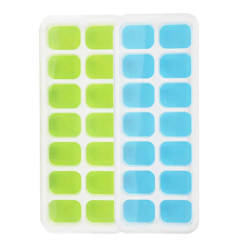 

Creative Silicone with Lid Ice Tray Refrigeration Food Grade Ice Grid Mold Infant Supplementary Popsicle Make Kitchen DIY Tools