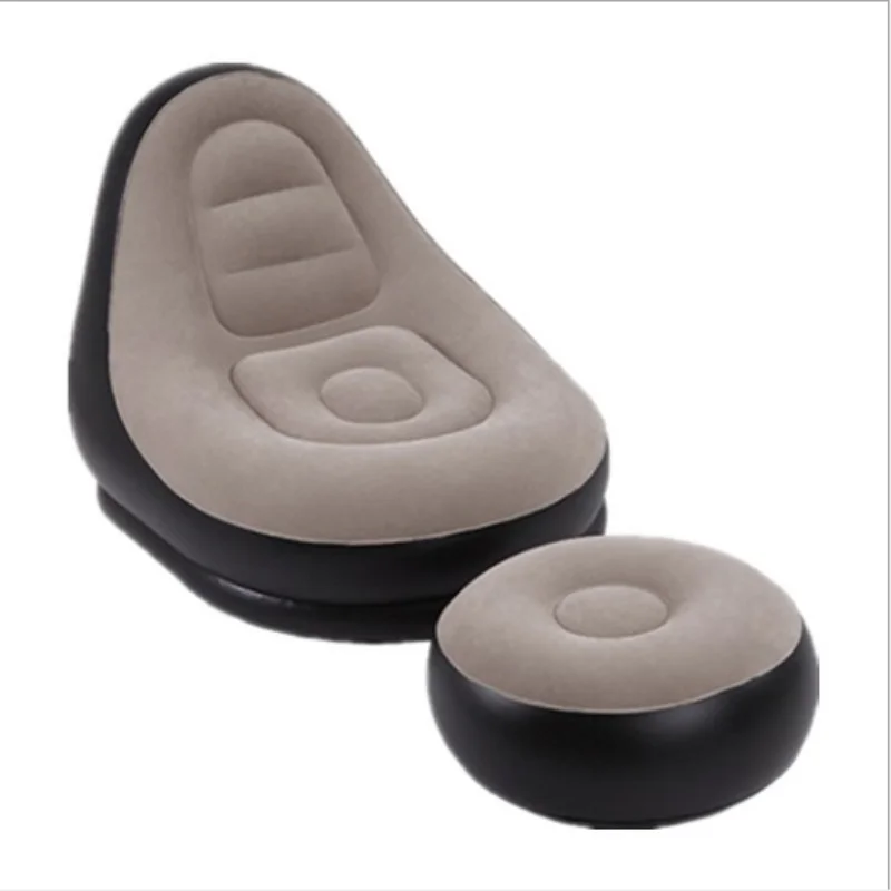 

Inflatable Couch Picnic Chair Folding Sofa and Foot Stool Outdoor Suede Sofa Lounger Flocking Chair PVC Air Mattress Camping Mat