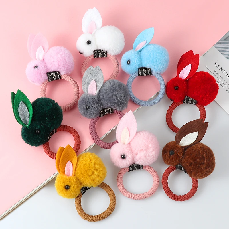Cute rabbit hair ring Headband female rubber band elastic hair bands girl Korean headwear children hair Accessories ornaments 1 2pc hand jewelry display stand bracelet ring storage rack necklace chain hanging holder for girl women desktop decor gift
