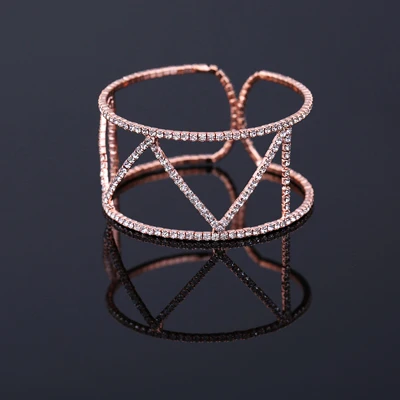 bangle 5608 golden TDQUEEN новые браслеты, модные, розовое золото, серебро, цвет Pulseiras, кристалл, свадебные ювелирные изделия, открытые, широкие, массивные, браслеты-манжеты для женщин - Окраска металла: bangle 5608 golden