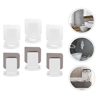 

6 Pcs Shower Gel Bottle Hangers Waterproof Nail-free Shampoo Brackets Detergent Holders for Hotel