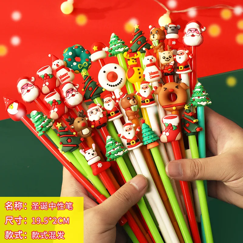 

50PCS Christmas Gel Pens Small Gifts for Children Creative Stationery Student Prizes Office Accessories