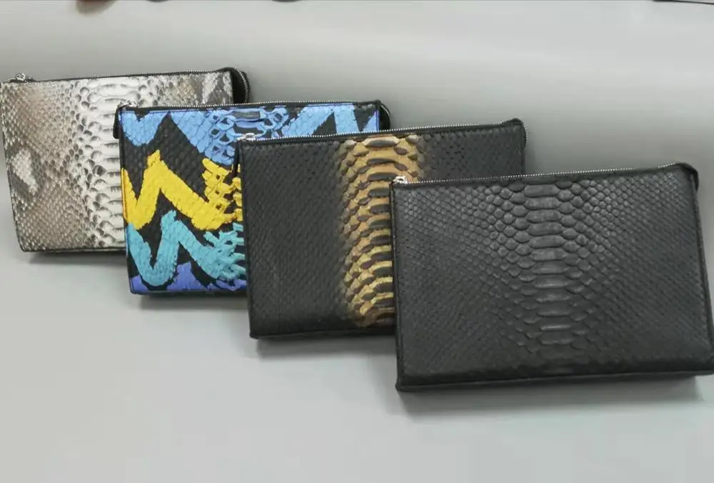 

Natural real python snake wallet credit card holder for women