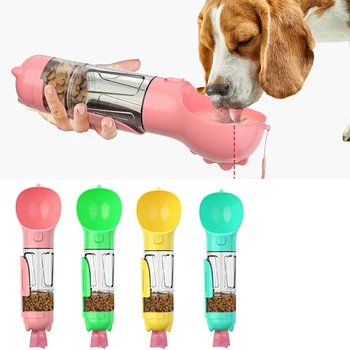 

3 In 1 Dog Water Bottle Portable Pet Dog Water Bottle Dogs Travel Puppy Cat Drinking Bowl Outdoor Food Dispenser Feeder Pet Tool