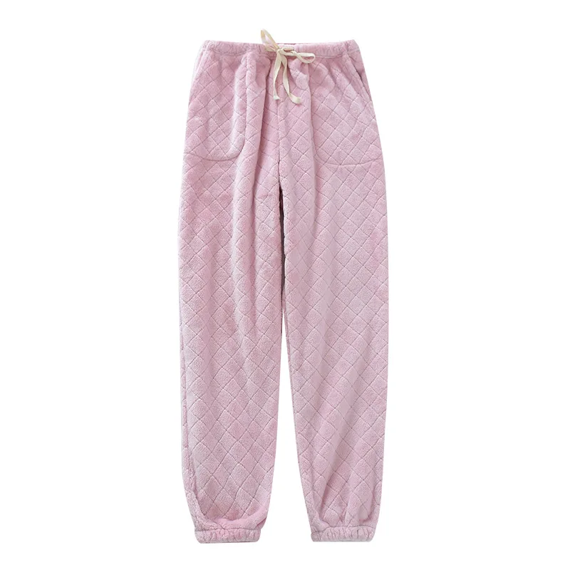 Теплые толстые пижамные штаны женские штаны для зимы Pijama De Dormir 1586