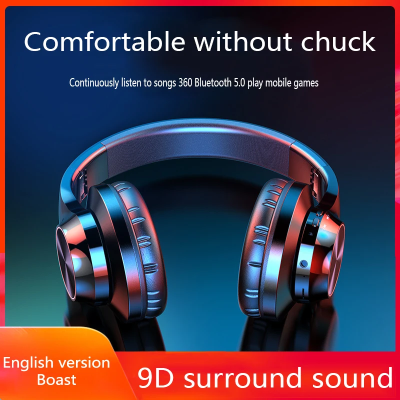 9D Surround Stereo Bluetooth Headphones A11 Wireless Sports Headset Foldable Head mounted HIFI Earphone Gaming Headset