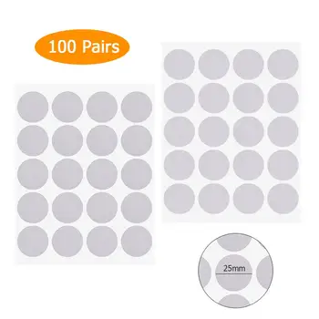 

100pair Scratch Velcros Nylon Self Adhesive Fastener Tape Hook Loop Magic Tape Round Magic Sticker White Round Coins Strong Glue