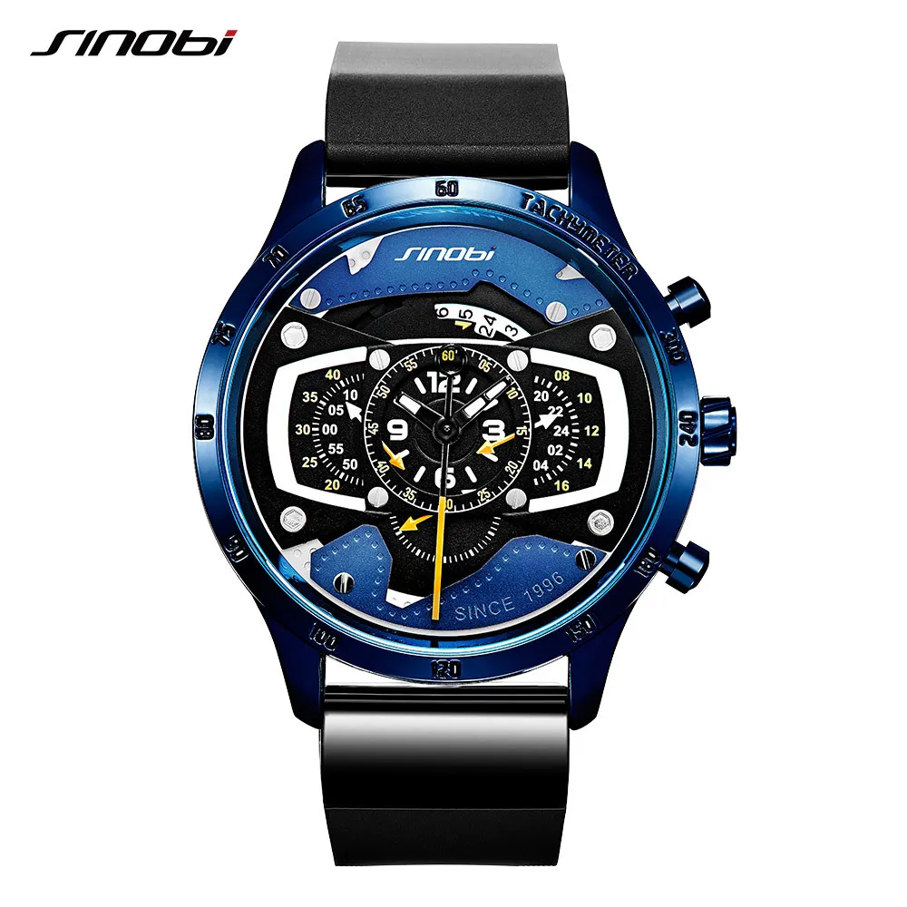 

Anke Store New Design Dashboard Sport Simple Fashion Quartz Multi-function Waterproof Silicone strap Men's Watch With Calendar