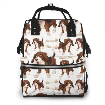 

Cute Beagle Dog Pattern Nappy Backpack Mummy Bag Large Capacity Mom Baby Multi-function Waterproof Outdoor Travel Diaper Bags