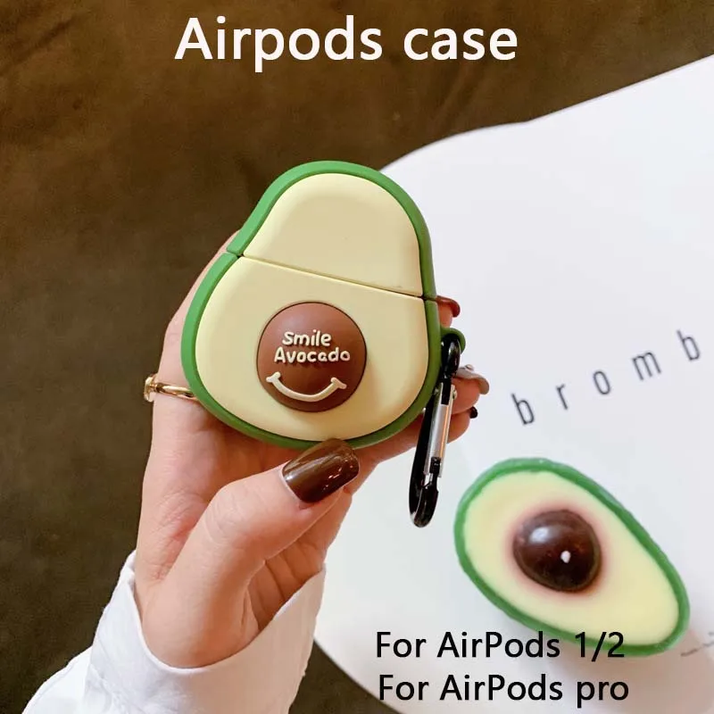 

Airpods case suitable for AirPods 1/2pro case cartoon avocado silicone personality apple bluetooth headset case airpods pro case