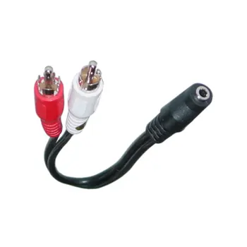 

6 inch 2 RCA x Male to 1 x 3.5mm Stereo Female Y-Cable SP99