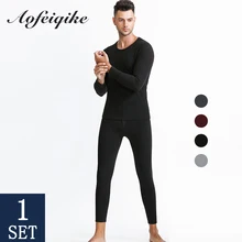 Кальсоны, зимние мужские комплекты термобелья с круглым вырезом, простая Теплая мужская одежда, одежда для сна, домашняя одежда, 1 комплект, новинка