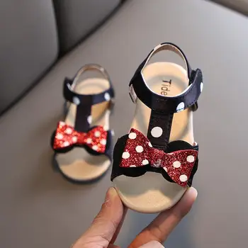 

2020 Cute Kids Sandals Girls Bow Dot Flat Heel Beach Sandals Children Sandal For Girls Princess Casual Shoes