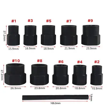 

11PC Nut Extractors Damaged Bolts Nuts Screws Remover Extractor Multifunction Removal Tools Set Broken Bolt Removal Kit