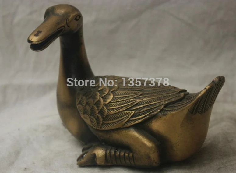 00141 Китайская народная культура ручной работы медная Бронзовая статуя Lucky Duck скульптура скидка 30%(C0324