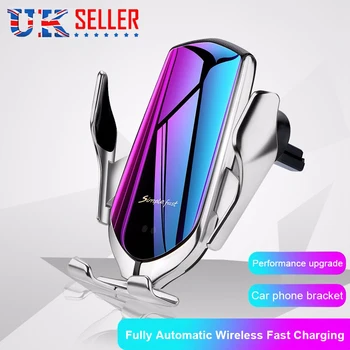 

10W Qi Car Wireless Charger Automatic Clamping Car Phone Holder Cell Phone Charger Air Vent Mount Smart Sensor