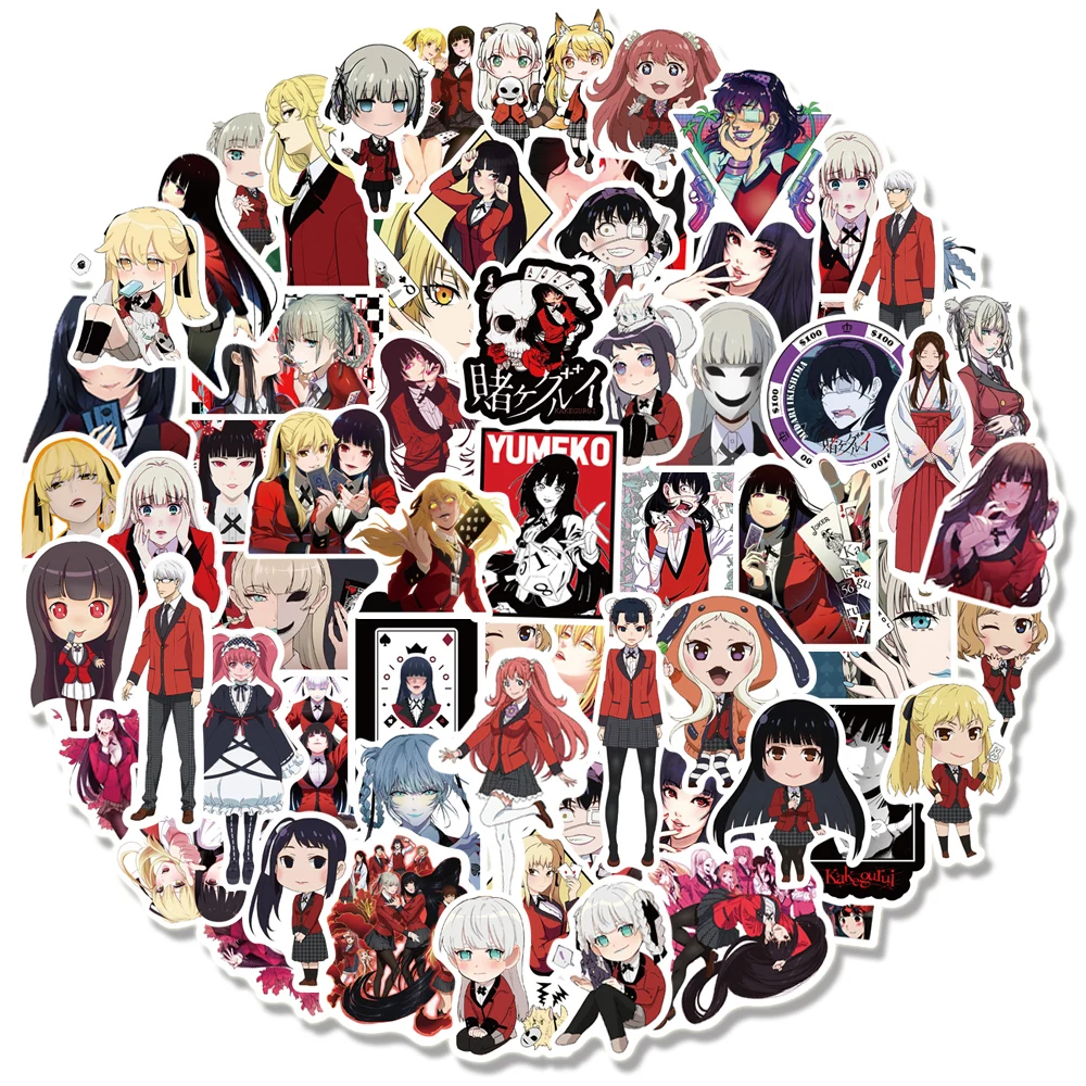 Аниме наклейки Kakegurui 100 шт. водонепроницаемый стикер с граффити для ноутбука