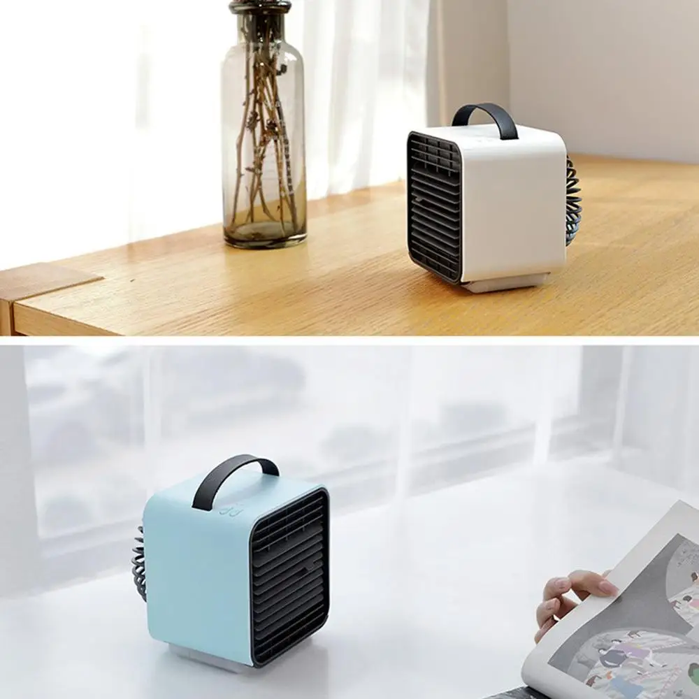 3-Speed Mini Air Conditioner Negative Ion Fan LED Light PM2.5 Portable Home Office Use Cooler Humidifier Dropshipping