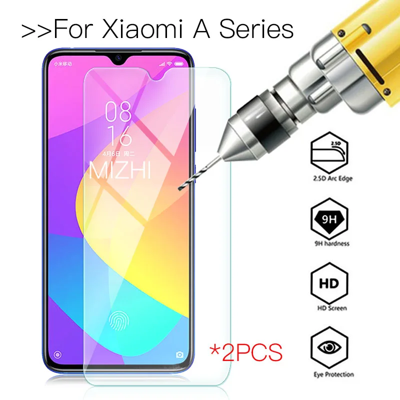 

2PCS For Xiaomi a3 Light Protective glass mi a2 lite A1 Screen Protector On Ksiomi My A 1 2 3 2A 3A A2Lite armor Tempered Glas