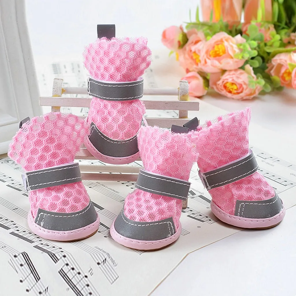 Модная спортивная обувь для собак и щенков; нескользящие кроссовки из сетчатой ткани; L1029