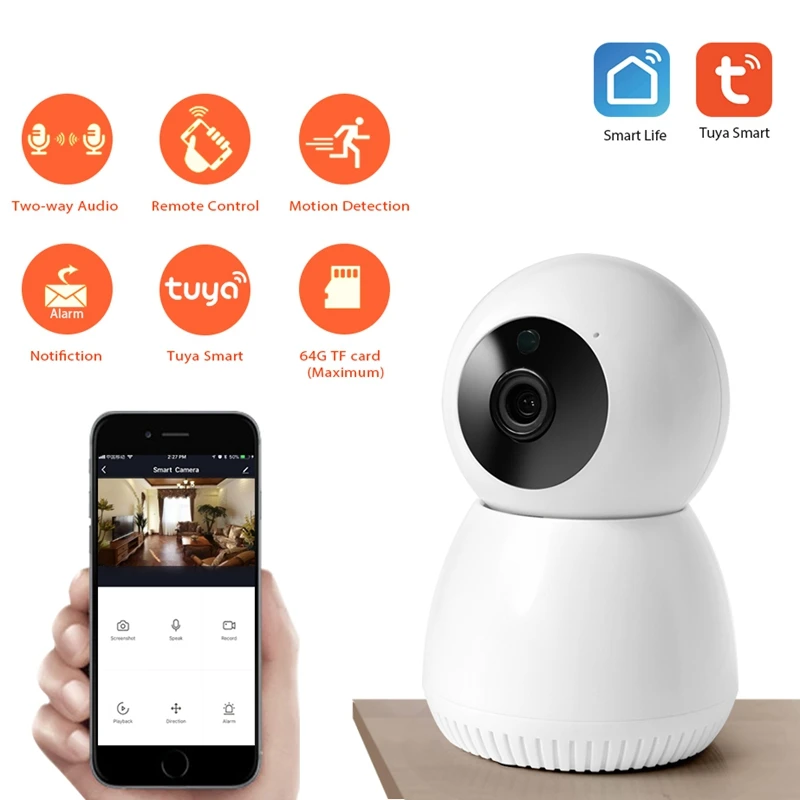 Wifi Ip камера, умная беспроводная камера безопасности, 1080 P, 2 МП, приложение Tuya Smart Life, двухсторонний аудио детектор движения, ночное видение, штепсельная вилка европейского стандарта