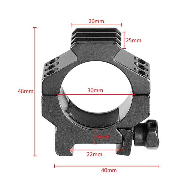 FOCUHUNTER Profil Moyen 1,1" Anneaux Scope Montage - 30mm/25.4mm