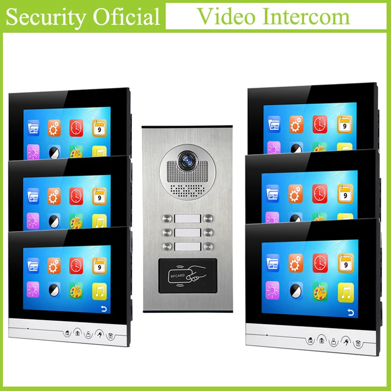 

1V6 Video Doorbell Intercom Kit 7 Inches TFT LCD Color Monitor Video Door Phone With Recording Night Vision Camera For Apartment