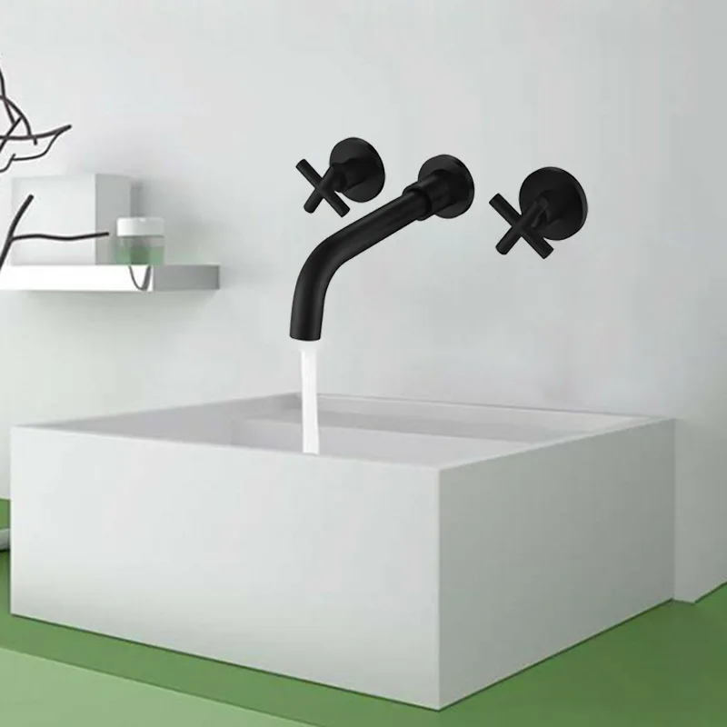 

Black Ancient Color And Dark Clothing Cold Hot Water Basin Faucet Fission Both Hold Double Control Separation