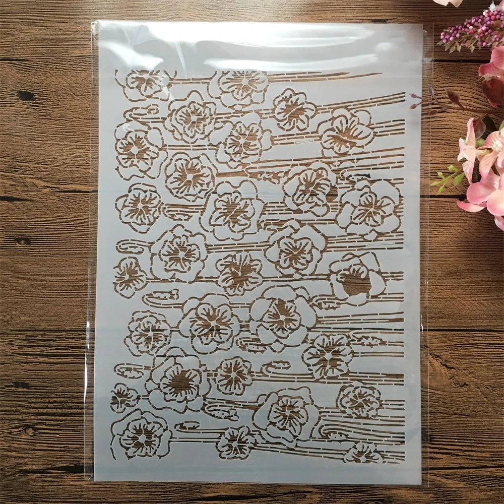 

A4 29cm Rose Bouquet Texture DIY Layering Stencils Wall Painting Scrapbook Coloring Embossing Album Decorative Template