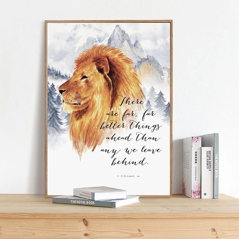 

Narnia Art Print C.S. Lewis Quotes Poster Canvas Prints Inspirational Calligraphy Painting Bible Verse Living Room Home Decor