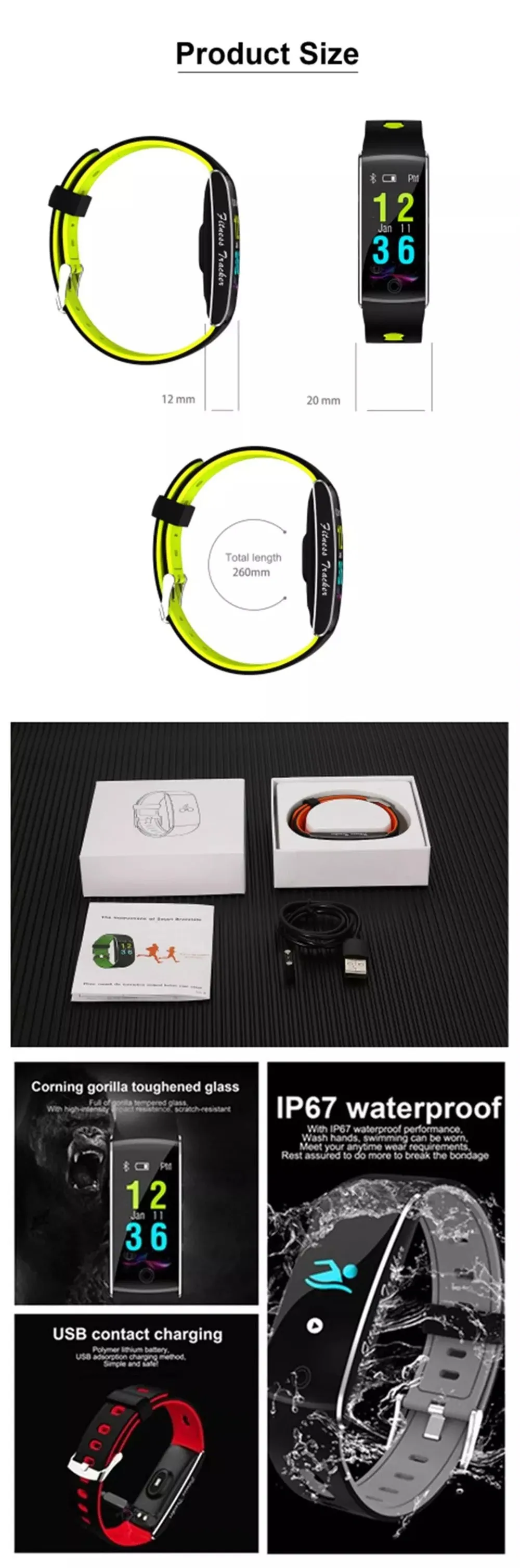 SYYTECH F10 умный браслет Bluetooth мониторинг сердечного ритма кровяного давления IP68 Водонепроницаемые спортивные Смарт-часы для Android IOS