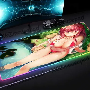 

XGZ Anime Mini Cute Pet Dog Custom Large RGB Mouse Pad Black Lock Edge Computer Desk Mat Rubber Non-slip for Csgo Lol Gamer Xxl