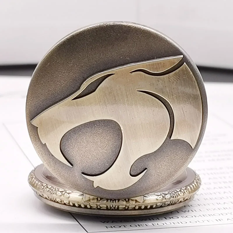 Vintage Retro Leopard Themed Pocket Watch Chains Necklace Bronze Quartz Fob Watches Steampunk Pendant For Men Women Gifts